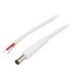 Kabel 1x1mm2 vodiče,DC 5,5/2,5 zástrčka přímý bílá 0,5m