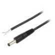 Kabel 1x0,5mm2 vodiče,DC 4,8/1,7 zástrčka přímý černá 0,5m