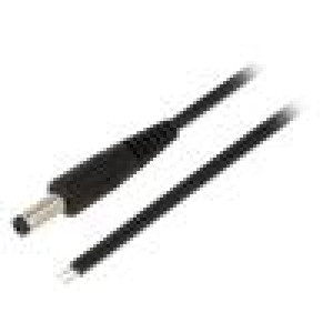 Kabel 2x0,5mm2 vodiče,DC 4,8/1,7 zástrčka přímý černá 0,5m