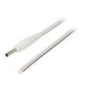 Kabel 2x0,5mm2 vodiče,DC 3,5/1,3 zástrčka přímý bílá 1,5m