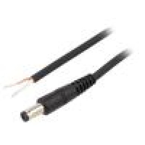 Kabel 1x0,75mm2 vodiče,DC 5,5/1,7 zástrčka přímý černá 1,5m