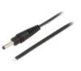 Kabel vodiče,DC 1,3/3,5 zástrčka přímý 0,5mm2 černá 0,5m