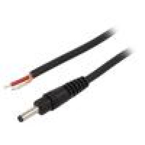 Kabel 1x1mm2 vodiče,DC 3,5/1,3 zástrčka přímý černá 1,5m