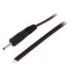 Kabel vodiče,DC 0,7/2,35 zástrčka přímý 0,75mm2 černá 0,5m