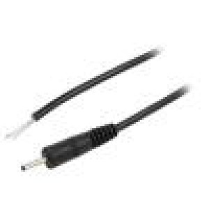 Kabel 1x0,5mm2 vodiče,DC 2,35/0,7 zástrčka přímý černá 1,5m