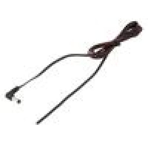 Kabel 2x0,35mm2 vodiče,DC 5,5/2,1 zástrčka úhlový černá 1,5m