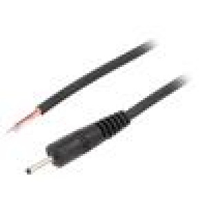 Kabel 1x1mm2 vodiče,DC 2,35/0,7 zástrčka přímý černá 1,5m