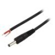 Kabel 1x1mm2 vodiče,DC 4,0/1,7 zástrčka přímý černá 0,5m