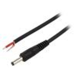 Kabel 1x1mm2 vodiče,DC 4,0/1,7 zástrčka přímý černá 0,5m