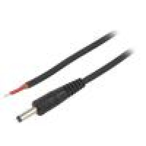 Kabel 1x1mm2 vodiče,DC 4,0/1,7 zástrčka přímý černá 1,5m
