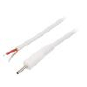 Kabel 1x1mm2 vodiče,DC 2,35/0,7 zástrčka přímý bílá 1,5m