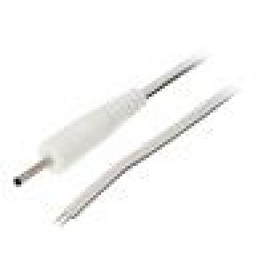 Kabel 2x0,35mm2 vodiče,DC 2,35/0,7 zástrčka přímý bílá 0,5m