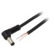 Kabel 1x0,75mm2 vodiče,DC 5,5/2,5 zástrčka úhlový černá 1,5m