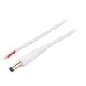 Kabel 1x1mm2 vodiče,DC 4,8/1,7 zástrčka přímý bílá 0,5m
