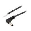 Kabel 1x0,5mm2 vodiče,DC 5,5/2,1 zástrčka přímý černá 0,5m