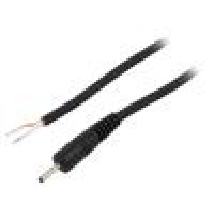 Kabel 1x0,75mm2 vodiče,DC 2,35/0,7 zástrčka přímý černá 1,5m