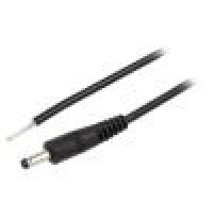 Kabel 1x0,5mm2 vodiče,DC 4,0/1,7 zástrčka přímý černá 0,5m
