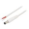Kabel 1x1mm2 vodiče,DC 5,5/2,1 zástrčka přímý bílá 0,5m