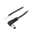 Kabel 1x0,5mm2 vodiče,DC 5,5/2,5 zástrčka úhlový černá 0,5m