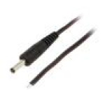 Kabel vodiče,DC 4,0/1,7 zástrčka přímý 0,35mm2 černá 0,5m