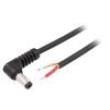 Kabel 1x1mm2 vodiče,DC 5,5/2,1 zástrčka úhlový černá 0,5m