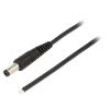 Kabel 2x0,5mm2 vodiče,DC 5,5/2,1 zástrčka přímý černá 1,5m