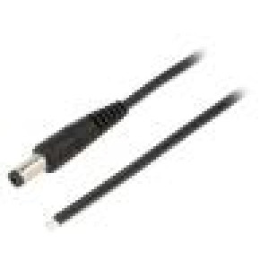 Kabel 2x0,5mm2 vodiče,DC 5,5/2,1 zástrčka přímý černá 1,5m