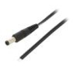 Kabel vodiče,DC 5,5/2,1 zástrčka přímý 0,5mm2 černá 0,5m