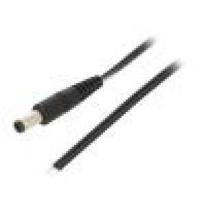 Kabel 2x0,5mm2 vodiče,DC 5,5/2,1 zástrčka přímý černá 0,5m