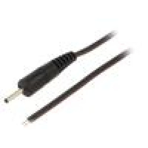 Kabel vodiče,DC 0,7/2,35 zástrčka přímý 0,35mm2 černá 0,5m