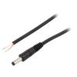 Kabel 1x0,75mm2 vodiče,DC 4,8/1,7 zástrčka přímý černá 0,5m