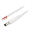 Kabel 1x1mm2 vodiče,DC 5,5/2,5 zástrčka přímý bílá 1,5m