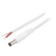 Kabel 1x1mm2 vodiče,DC 5,5/1,7 zástrčka přímý bílá 1,5m