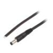 Kabel 2x0,75mm2 vodiče,DC 5,5/2,5 zástrčka přímý černá 0,5m