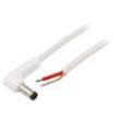 Kabel 1x1mm2 vodiče,DC 5,5/2,5 zástrčka úhlový bílá 0,5m