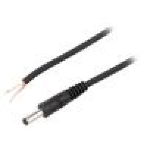 Kabel 1x0,75mm2 vodiče,DC 4,8/1,7 zástrčka přímý černá 1,5m
