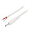 Kabel 1x1mm2 vodiče,DC 2,35/0,7 zástrčka přímý bílá 0,5m