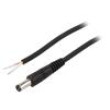 Kabel 1x0,75mm2 vodiče,DC 5,5/2,5 zástrčka přímý černá 1,5m