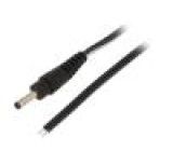 Kabel vodiče,DC 1,3/3,5 zástrčka přímý 0,5mm2 černá 1,5m
