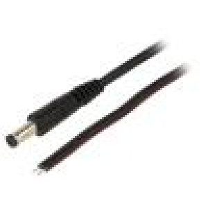 Kabel 2x0,75mm2 vodiče,DC 5,5/1,7 zástrčka přímý černá 1,5m
