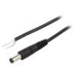 Kabel 1x0,5mm2 vodiče,DC 5,5/2,1 zástrčka přímý černá 1,5m