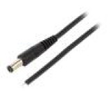 Kabel vodiče,DC 5,5/1,7 zástrčka přímý 0,5mm2 černá 0,5m