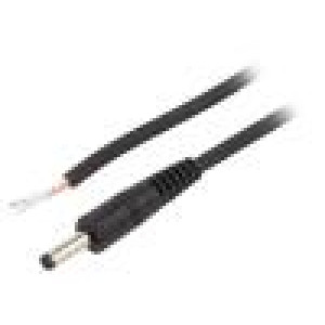 Kabel vodiče,DC 4,0/1,7 zástrčka přímý 0,75mm2 černá 1,5m