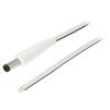 Kabel 2x0,5mm2 vodiče,DC 5,5/2,1 zástrčka přímý bílá 0,5m