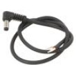 Kabel 1x0,75mm2 vodiče,DC 5,5/2,1 zástrčka úhlový černá 0,5m