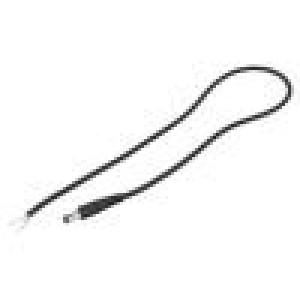 Kabel 1x0,75mm2 vodiče,DC 5,5/2,1 zástrčka přímý černá 0,5m