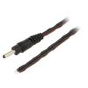 Kabel vodiče,DC 1,3/3,5 zástrčka přímý 0,75mm2 černá 0,5m