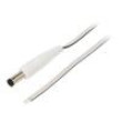 Kabel 2x0,35mm2 vodiče,DC 5,5/2,1 zástrčka přímý bílá 1,5m
