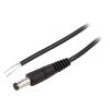 Kabel 1x0,5mm2 vodiče,DC 5,5/1,7 zástrčka přímý černá 0,5m