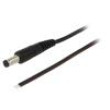 Kabel 2x0,35mm2 vodiče,DC 5,5/1,7 zástrčka přímý černá 0,5m